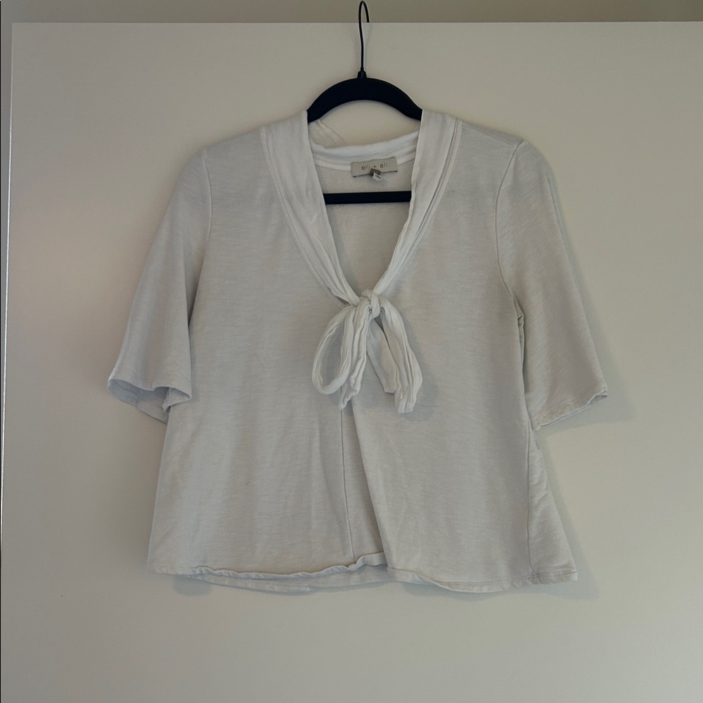 Elegant White Tie-Front Top